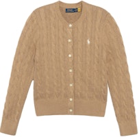 (Women) Polo Ralph Lauren Solid Cable Knit Embroidered Sweater Brown (Womens). 211839418-006 (Women) Polo Ralph Lauren Solid Cable Knit Embroidered Sweater Brown (Womens). 211839418-006