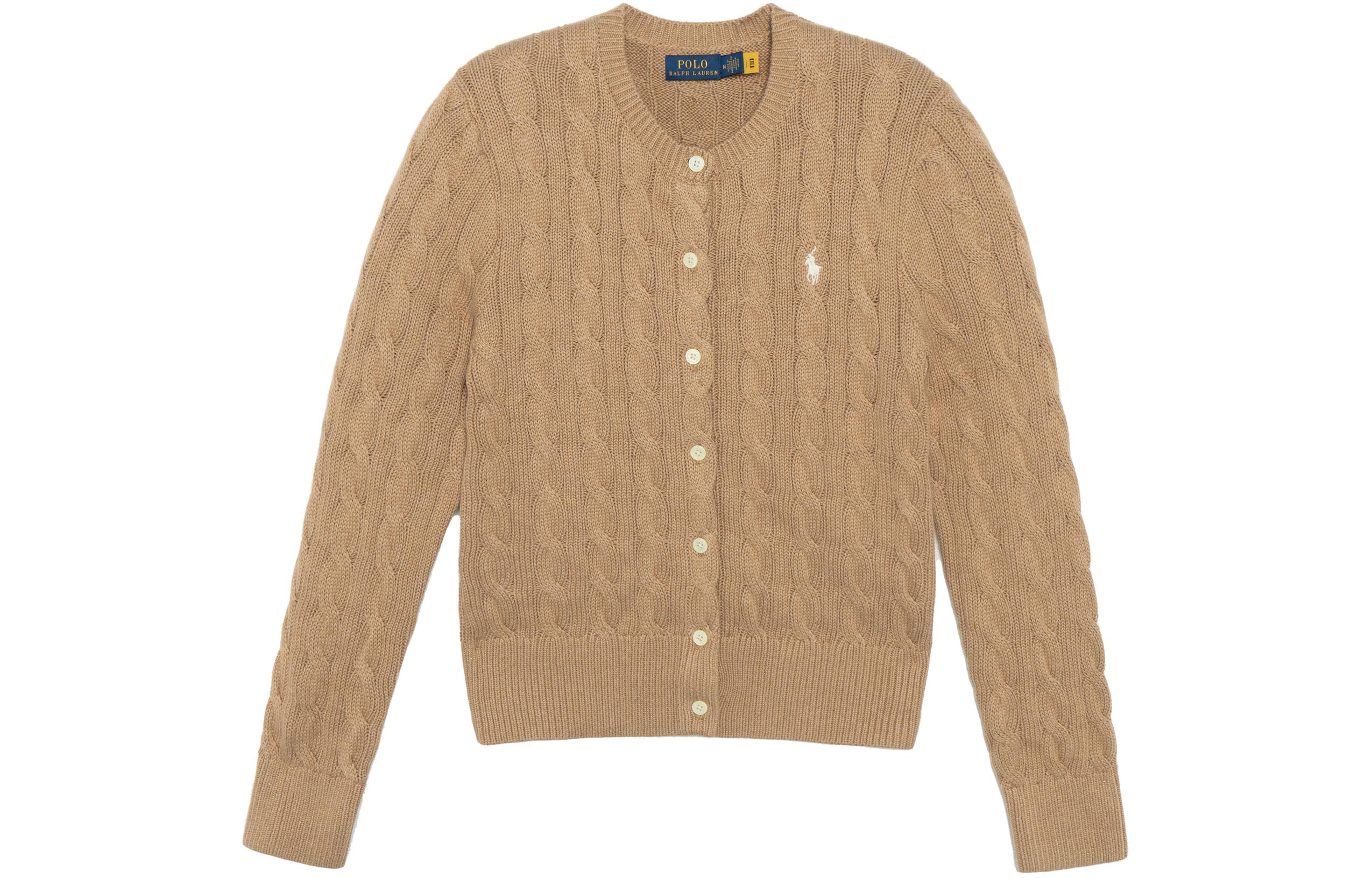 Order (W) Suéter Marrón de Punto Cableado Sólido Polo Ralph Lauren con Bordado (Mujer). 211839418-006