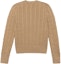 Lookbook (W) Suéter Marrón de Punto Cableado Sólido Polo Ralph Lauren con Bordado (Mujer). 211839418-006