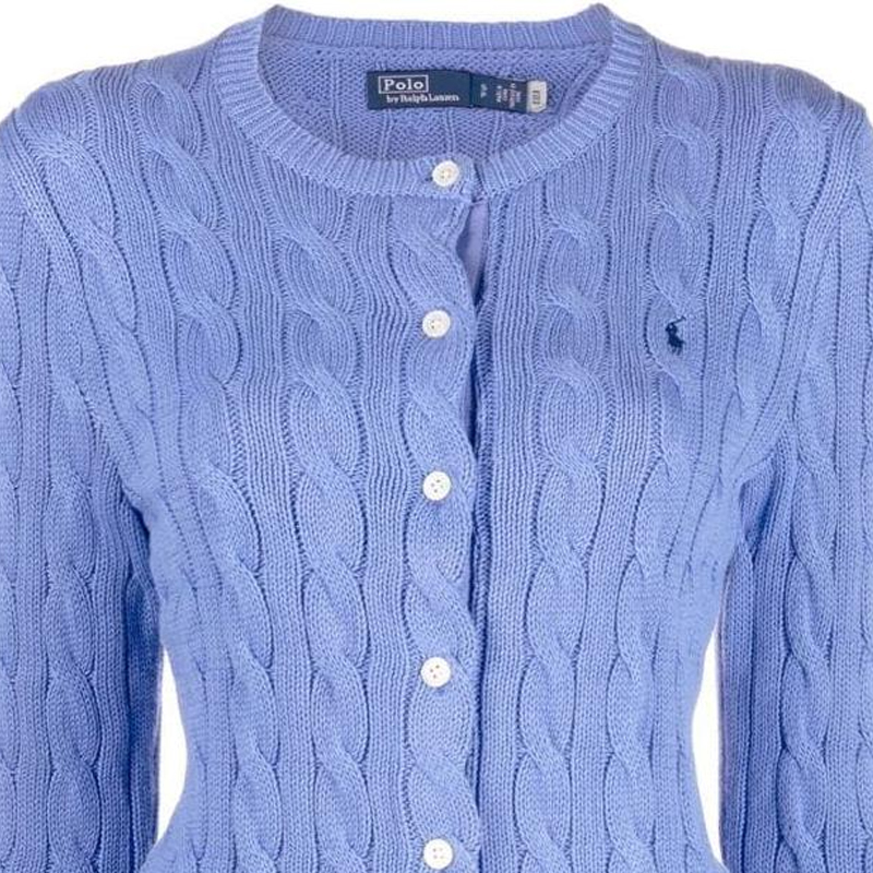 Details for (W) Polo Ralph Lauren 女士蓝色刺绣纯色麻花针织毛衣. 211891643-003