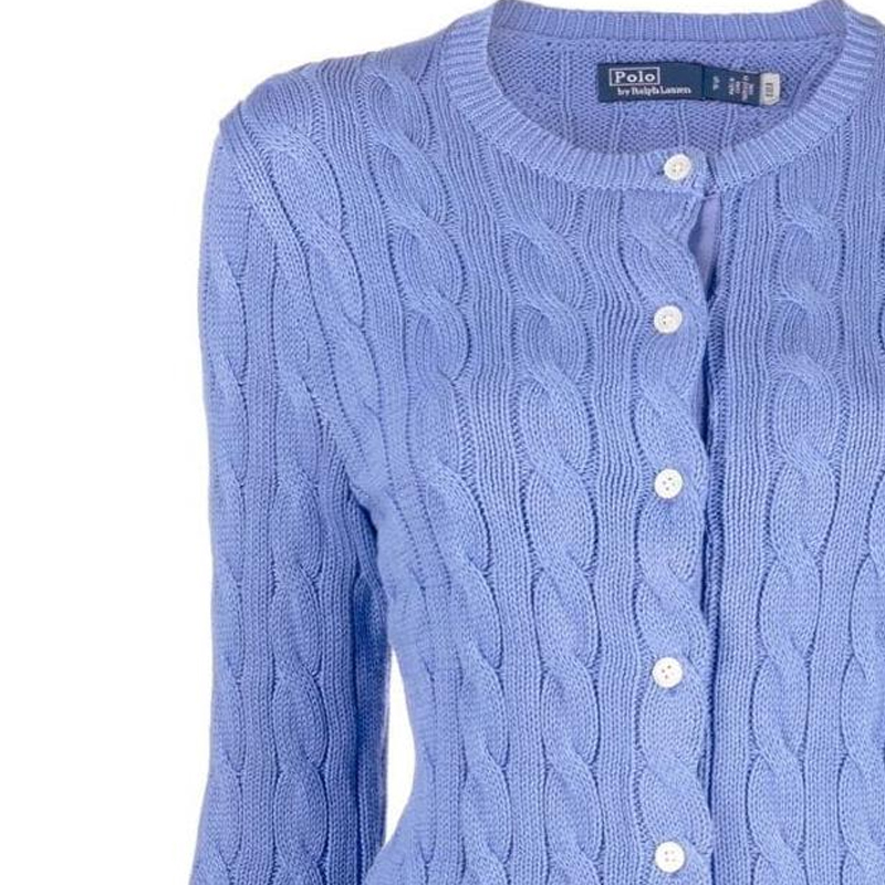 Sizing (W) Polo Ralph Lauren 女士蓝色刺绣纯色麻花针织毛衣. 211891643-003