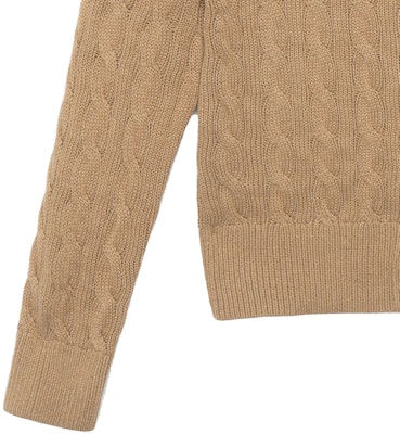 (W) Suéter Marrón de Punto Cableado Sólido Polo Ralph Lauren con Bordado (Mujer). 211839418-006 Sizing (W) Suéter Marrón de Punto Cableado Sólido Polo Ralph Lauren con Bordado (Mujer). 211839418-006