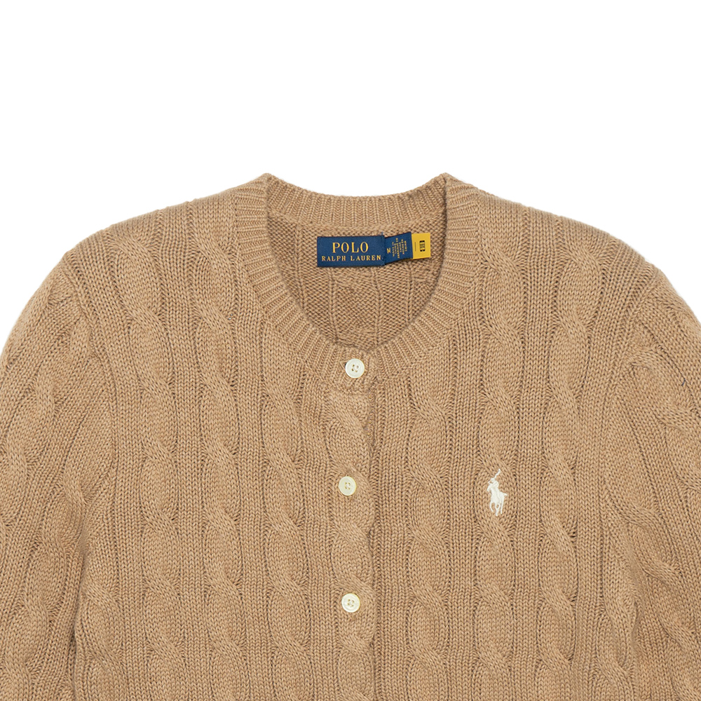 Cheap (W) Suéter Marrón de Punto Cableado Sólido Polo Ralph Lauren con Bordado (Mujer). 211839418-006