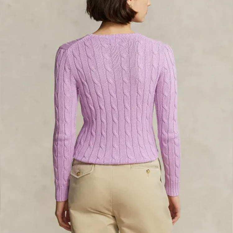 (Women) Polo Ralph Lauren Solid Cable Knit Sweater  Purple. WMPOSWENC020691-500 圖 5