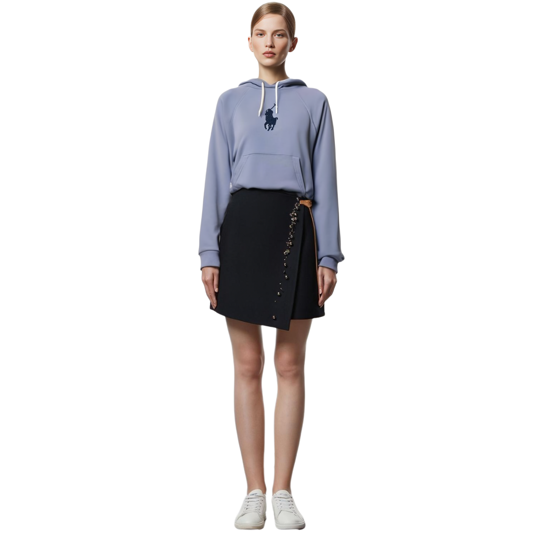 (Women) Polo Ralph Lauren Solid Color Blue Hoodie  Long Sleeve Sweatshirt. 211910128001 圖 5