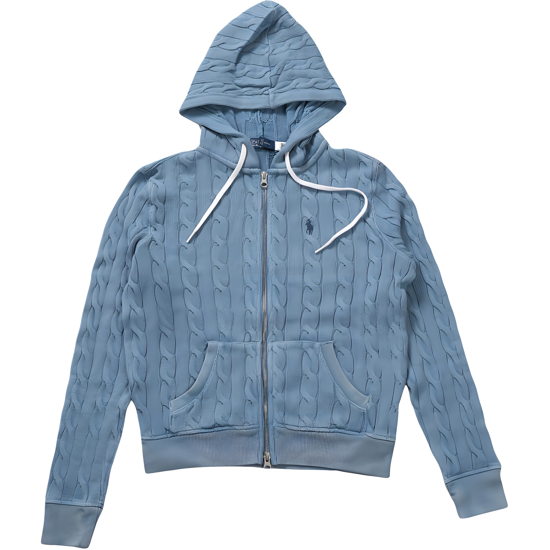 (Women) Polo Ralph Lauren Solid Color Zip Hoodie  Blue 211965101-001