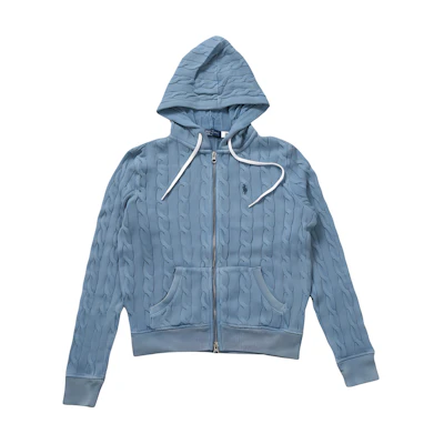 (Women) Polo Ralph Lauren Solid Color Zip Hoodie Blue 211965101-001