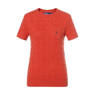 (Women) Polo Ralph Lauren Solid Crewneck Short-Sleeve Sweater Red (). 211910423-002