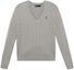 Order (Women) Polo Ralph Lauren Solid Embroidered Logo V-Neck Knit Sweater Women Light Grey 211570011-060