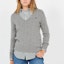 Sizing (Women) Polo Ralph Lauren Solid Embroidered Logo V-Neck Knit Sweater Women Light Grey 211570011-060