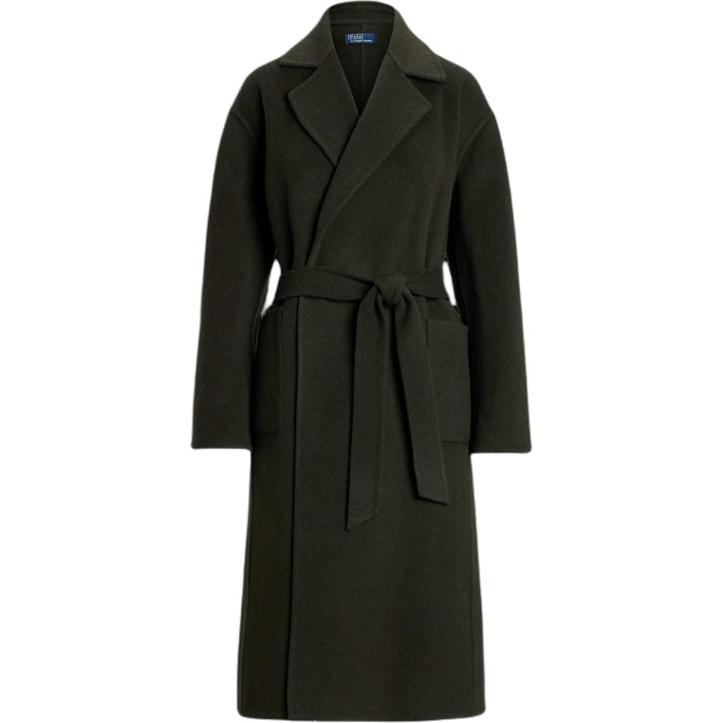 (Women) Polo Ralph Lauren Solid Green Long Sleeve Mid-Length Belted Coat Women. WMPOOTWN2820285300
