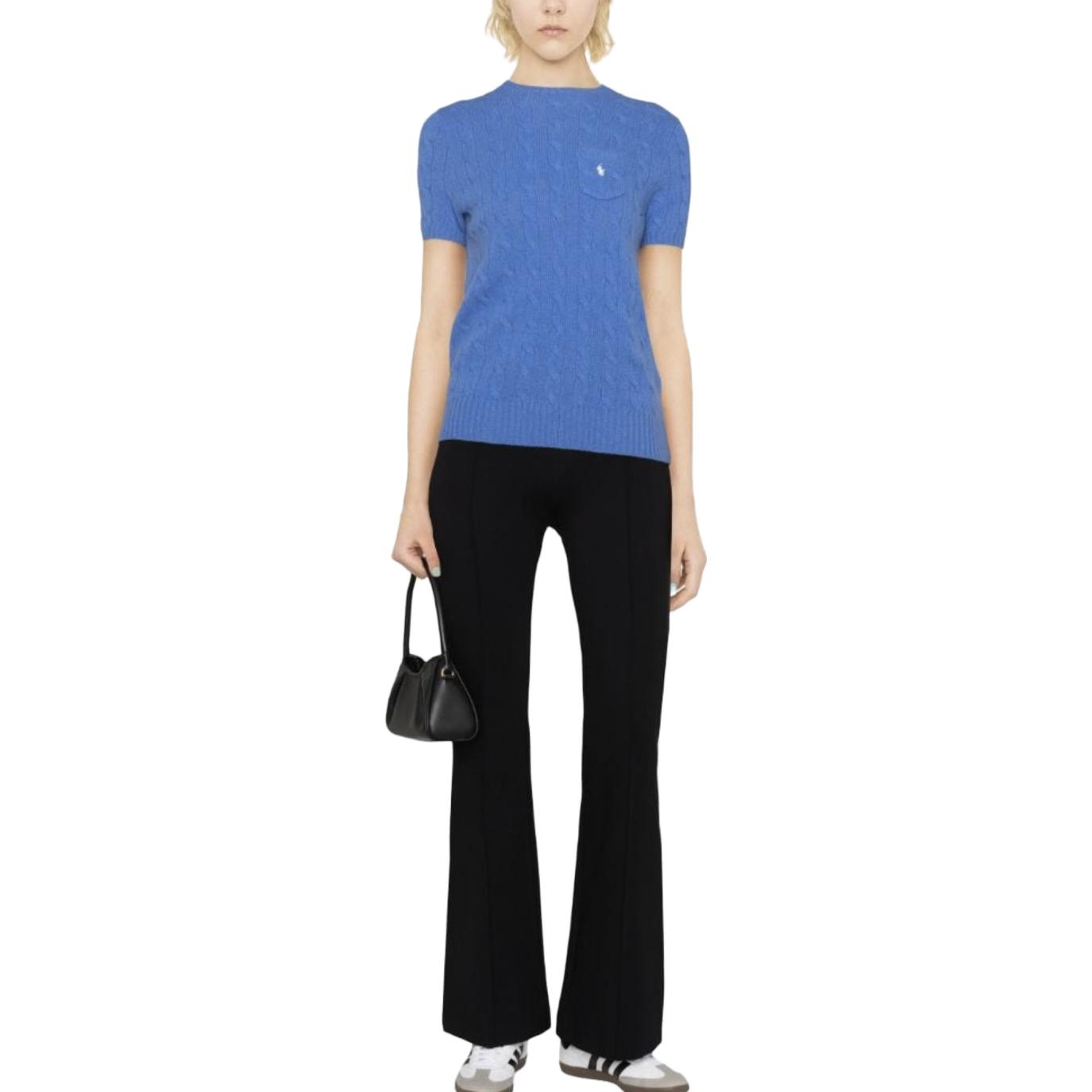 (Women) Polo Ralph Lauren Solid Logo Embroidered Crewneck Short Sleeve Sweater Women 211910423-003 圖 4