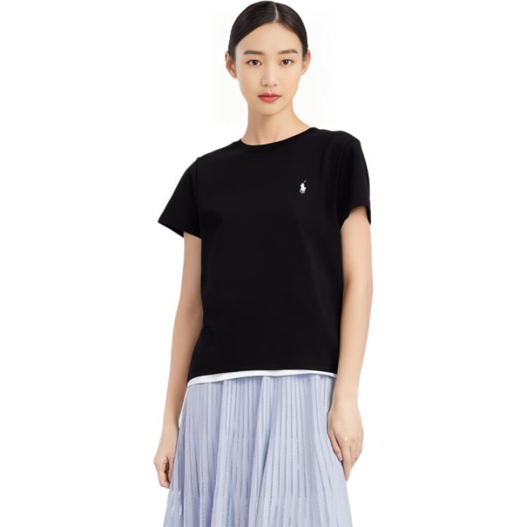 Purchase (W) Polo Ralph Lauren 刺繡標誌女款圓領短袖T恤 黑色 SS23 211898698-007