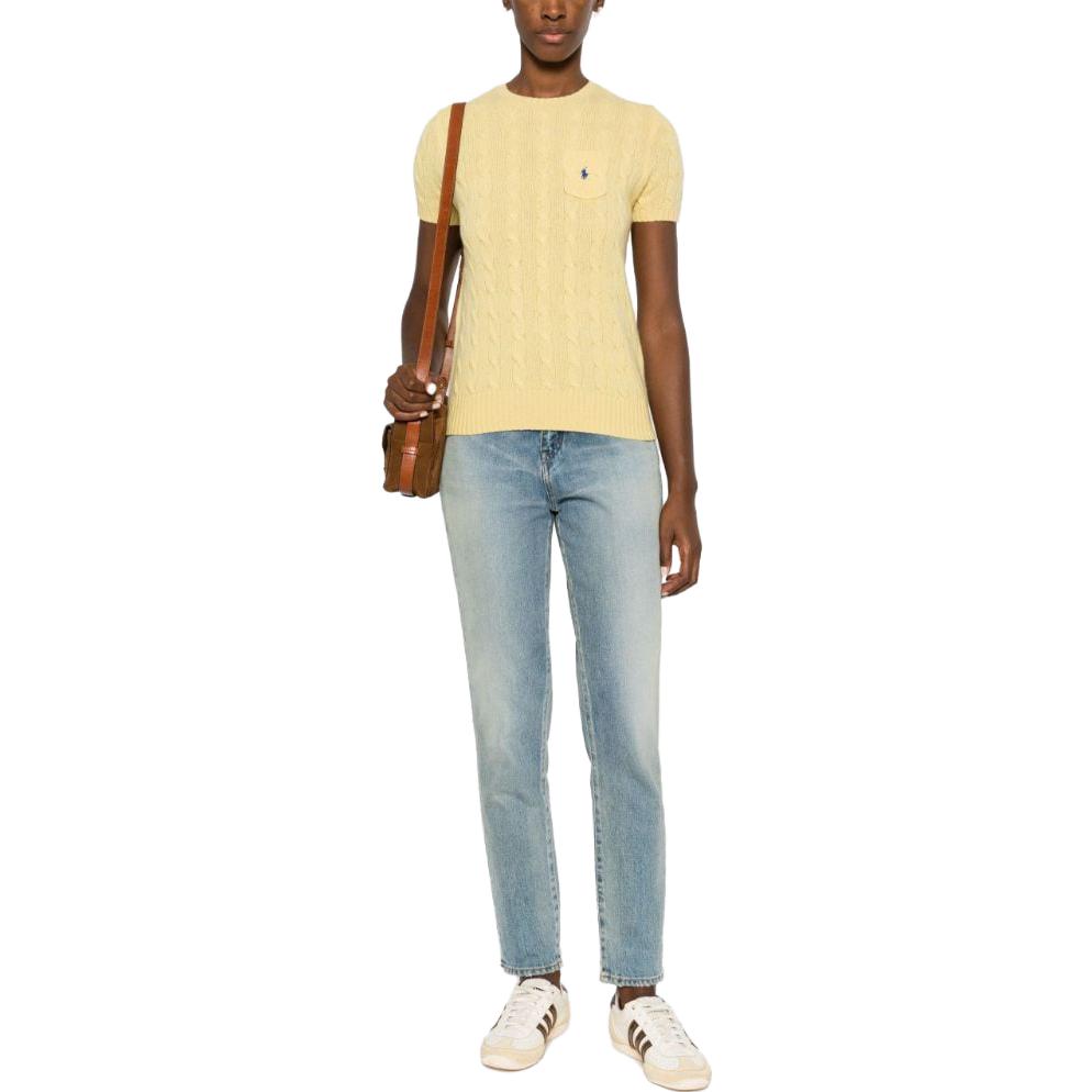 (Women) Polo Ralph Lauren Solid Logo Embroidered Crewneck Short Sleeve Sweater Women 211910423-003 圖 6