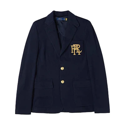 (Women) Polo Ralph Lauren Solid Logo Embroidered Navy Blue Blazer 211857830-001