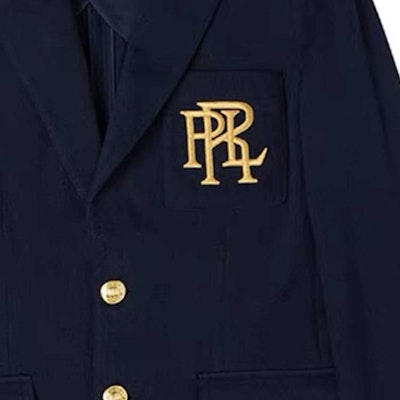 (W) ポロラルフローレン ロゴ刺繍入り ネイビーブルーブレザージャケット 211857830-001 Shop (W) ポロラルフローレン ロゴ刺繍入り ネイビーブルーブレザージャケット 211857830-001