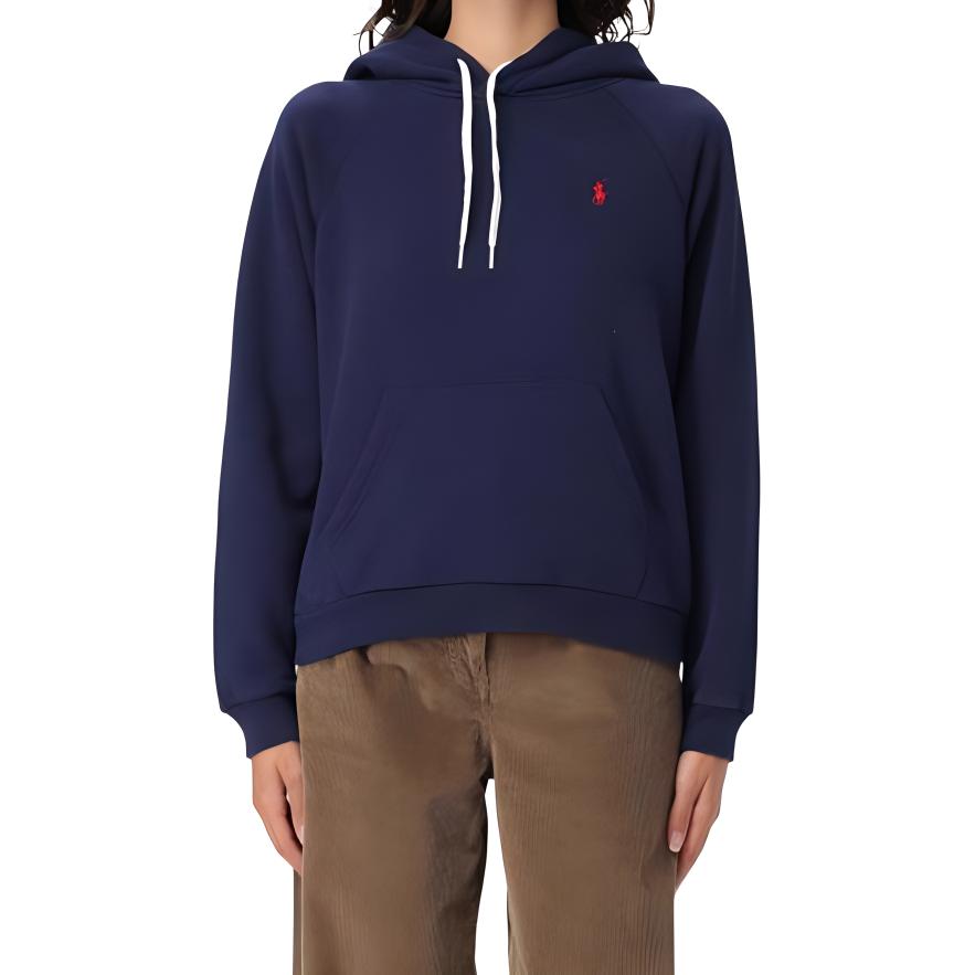 (Women) Polo Ralph Lauren Solid Logo Embroidered Navy Hoodie Pullover Women 211943007-002 圖 4
