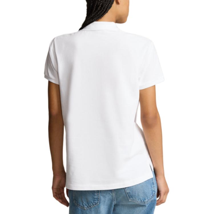 (Women) Polo Ralph Lauren Solid Logo Embroidered Short Sleeve Polo White (Womens). WMPOKNINN820144-100 圖 4