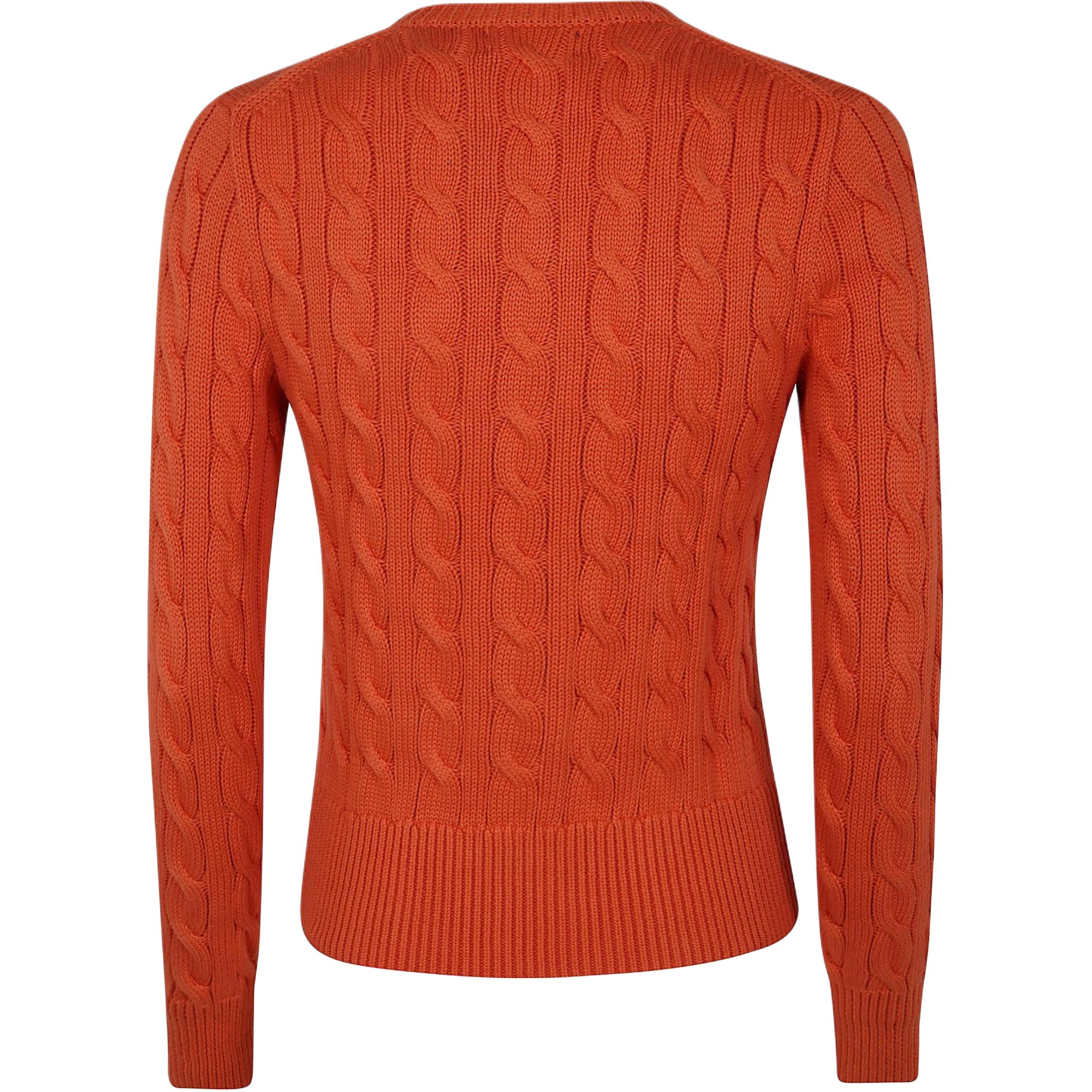 Lookbook (W) ポロ ラルフローレン ロングスリーブ オレンジ ニット カーディガン ロゴ入り 211891643-022