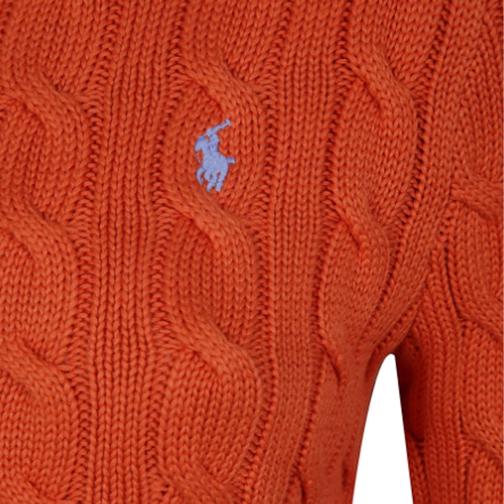 Shop (W) ポロ ラルフローレン ロングスリーブ オレンジ ニット カーディガン ロゴ入り 211891643-022