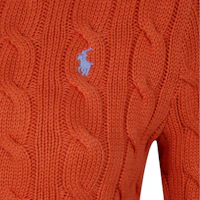 Shop (W) Polo Ralph Lauren Cardigan Lengan Panjang Logo Rajut Solid Orange. 211891643-022