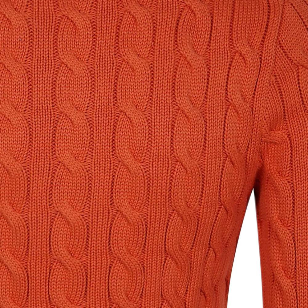 Purchase (W) ポロ ラルフローレン ロングスリーブ オレンジ ニット カーディガン ロゴ入り 211891643-022