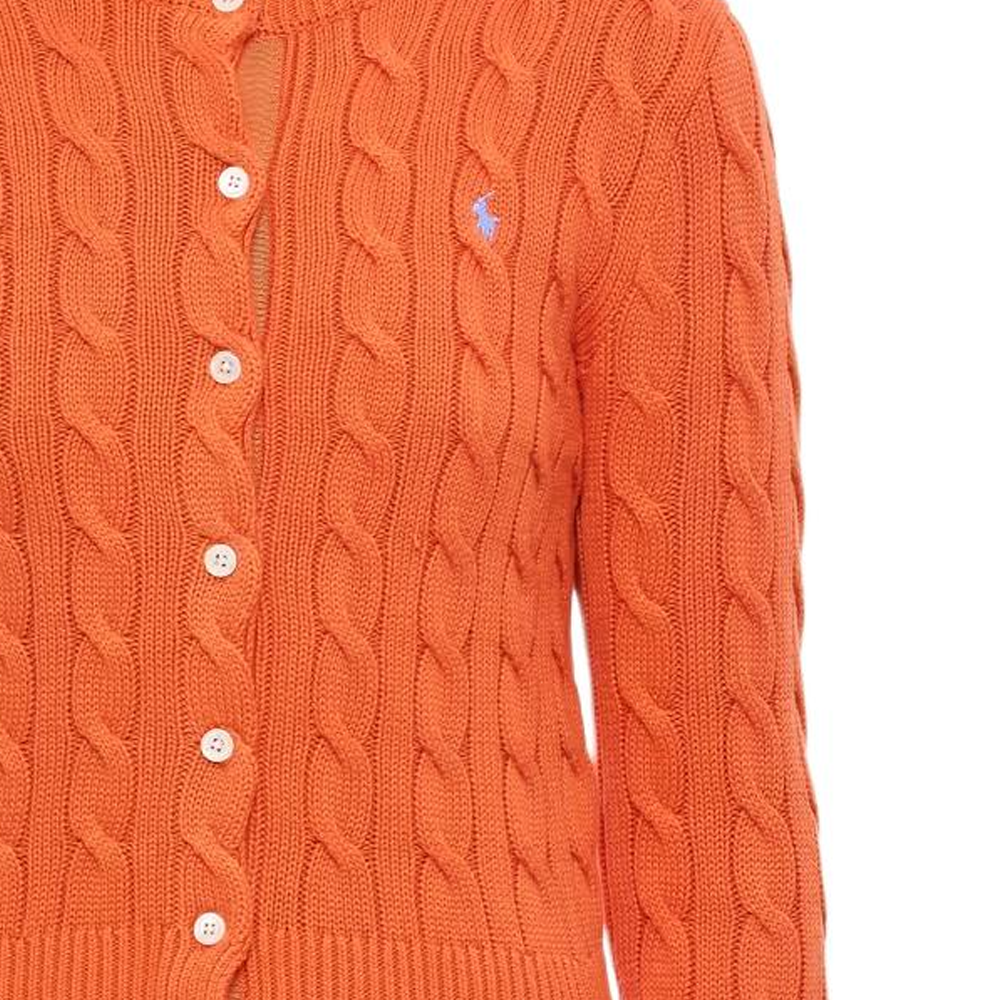 Sizing (W) ポロ ラルフローレン ロングスリーブ オレンジ ニット カーディガン ロゴ入り 211891643-022