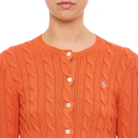 Cheap (W) Polo Ralph Lauren Cardigan Lengan Panjang Logo Rajut Solid Orange. 211891643-022