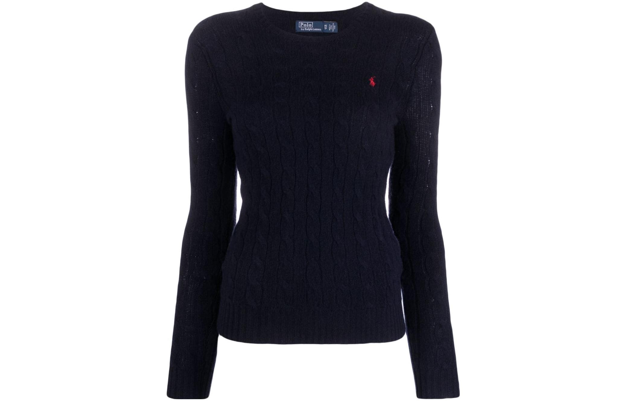 (Women) Polo Ralph Lauren Solid Logo Knit Sweater Navy Blue (). 211910421-003 圖 2