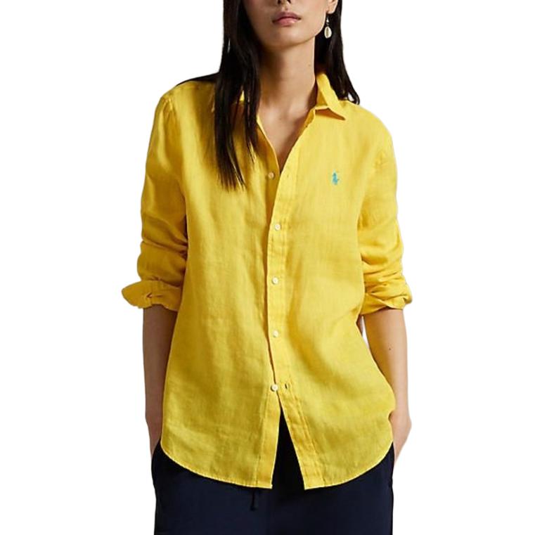 (Women) Polo Ralph Lauren Solid Logo Long Sleeve Shirt Women’s Yellow 211970730008 圖 3