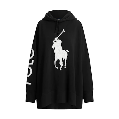 (Women) Polo Ralph Lauren Solid Logo Pullover Hoodie Black 211886891-001