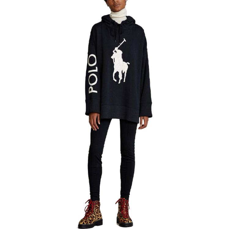 (Women) Polo Ralph Lauren Solid Logo Pullover Hoodie Black 211886891-001 圖 3