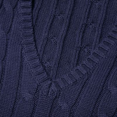 (W) 폴로 랄프 로렌 솔리드 로고 V넥 니트 스웨터 네이비 블루. 211570011-011 1