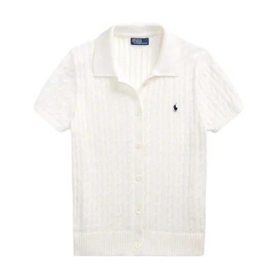 (Women) Polo Ralph Lauren Solid Short-Sleeve Knit Shirt Women’s White 211963486-001