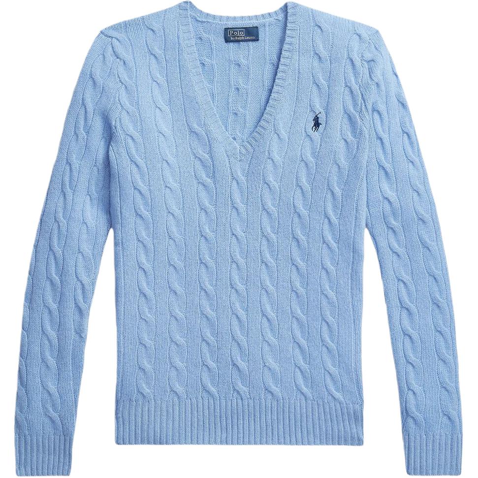 Buy (W) Polo Ralph Lauren 女士蓝色纯色V领针织毛衣 211910422-004