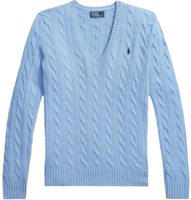 (W) Polo Ralph Lauren 女士蓝色纯色V领针织毛衣 211910422-004 Buy (W) Polo Ralph Lauren 女士蓝色纯色V领针织毛衣 211910422-004