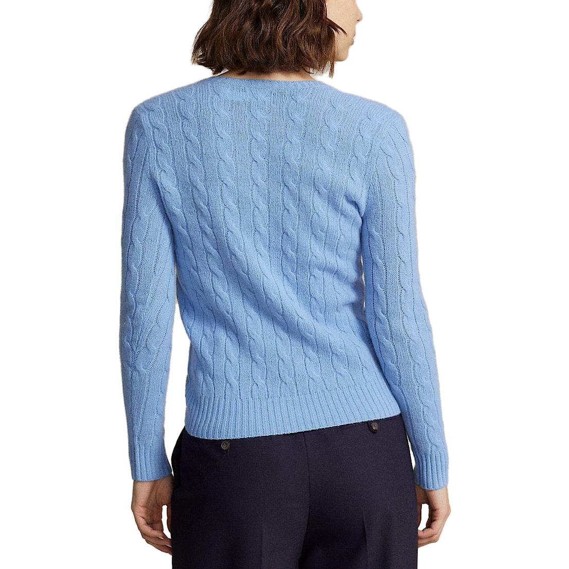 Shop (W) Polo Ralph Lauren 女士蓝色纯色V领针织毛衣 211910422-004