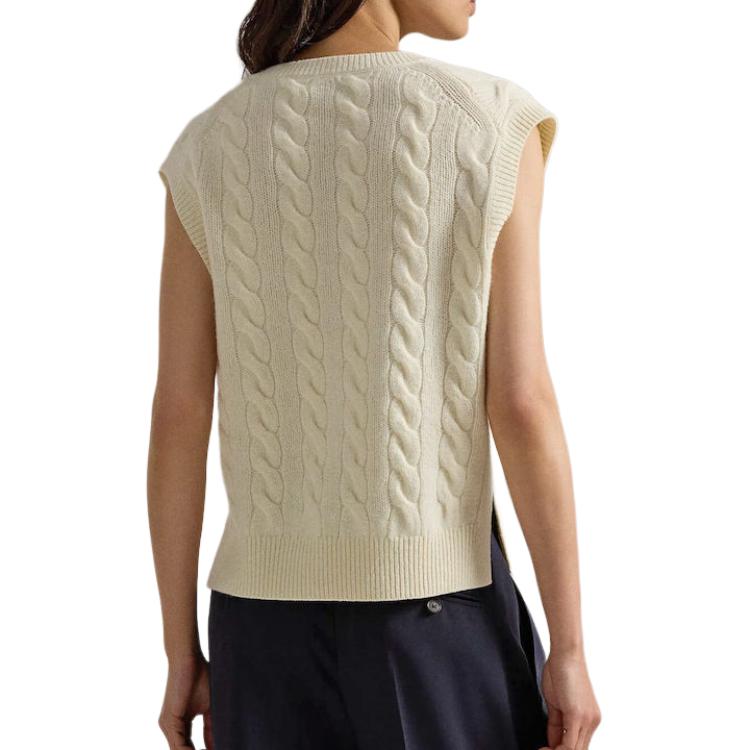 Purchase (W) Polo Ralph Lauren V-Neck Tanpa Lengan Beige (Wanita). 211949994-002