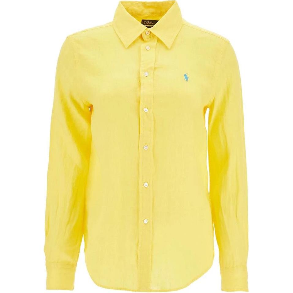 (Women) Polo Ralph Lauren Solid Yellow Long Sleeve Shirt 211867454-038