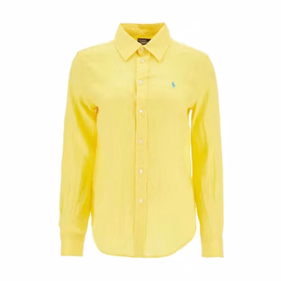 (Women) Polo Ralph Lauren Solid Yellow Long Sleeve Shirt 211867454-038