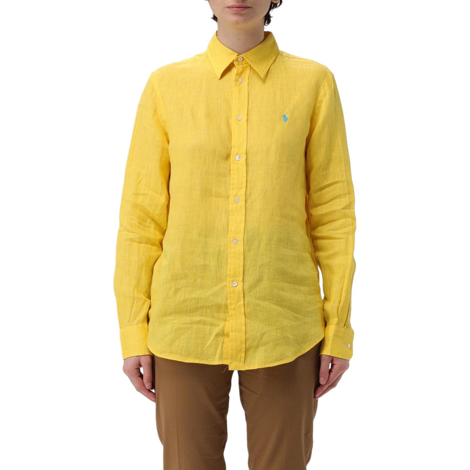 (Women) Polo Ralph Lauren Solid Yellow Long Sleeve Shirt 211867454-038 圖 3