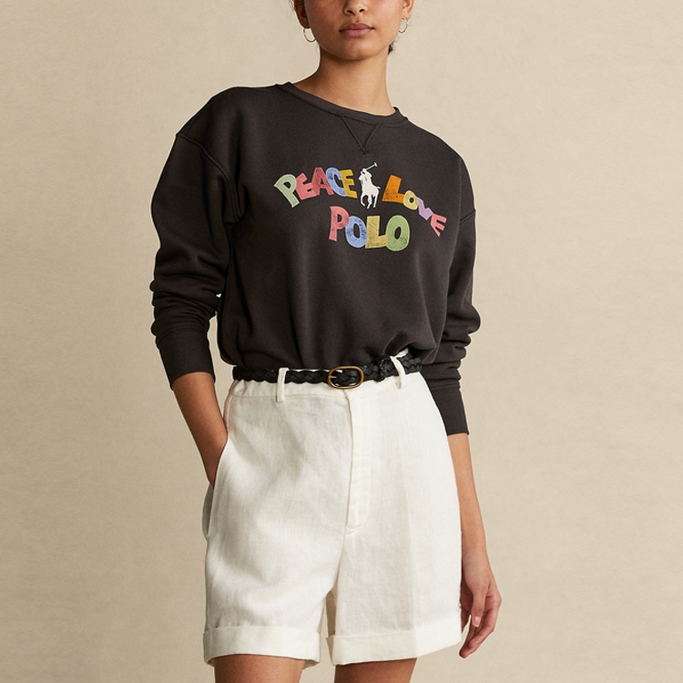 Lookbook (W) Polo Ralph Lauren SS21 Sweatshirt Hitam dengan Desain Grafik WMPOKNINFB20073-001