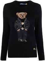 (Women) Polo Ralph Lauren SS22 Black Cartoon Teddy Bear Knit Sweater. 211857294-001 (Women) Polo Ralph Lauren SS22 Black Cartoon Teddy Bear Knit Sweater. 211857294-001
