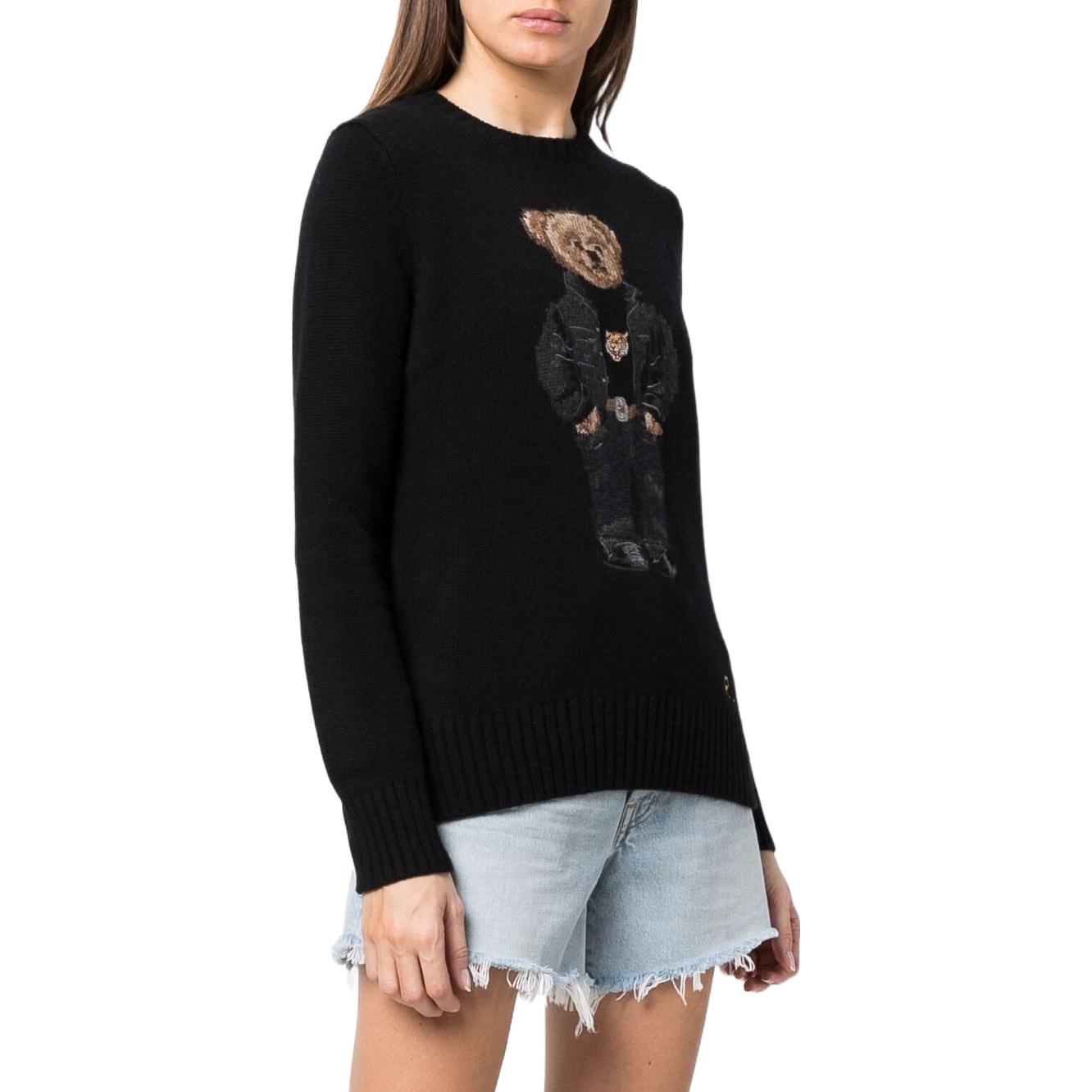 Shop (W) Polo Ralph Lauren SS22 黑色卡通泰迪熊針織毛衣 211857294-001