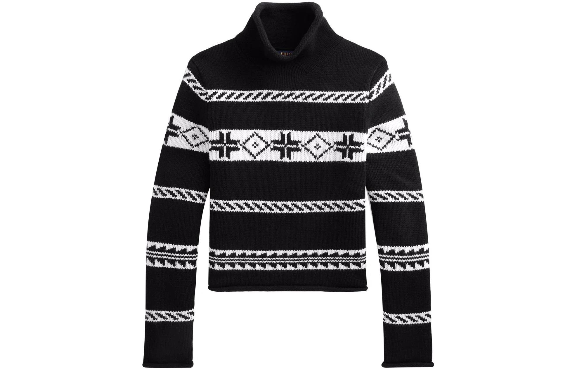 (Women) Polo Ralph Lauren SS22  Black Geometric Colorblock Wool Sweater. 211815149-001 圖 2