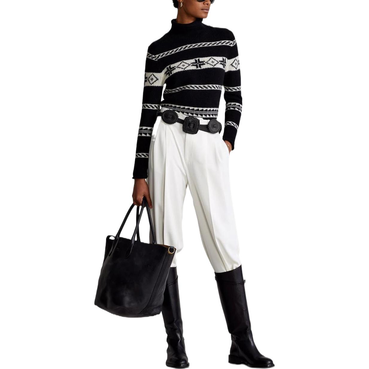 (Women) Polo Ralph Lauren SS22  Black Geometric Colorblock Wool Sweater. 211815149-001 圖 3