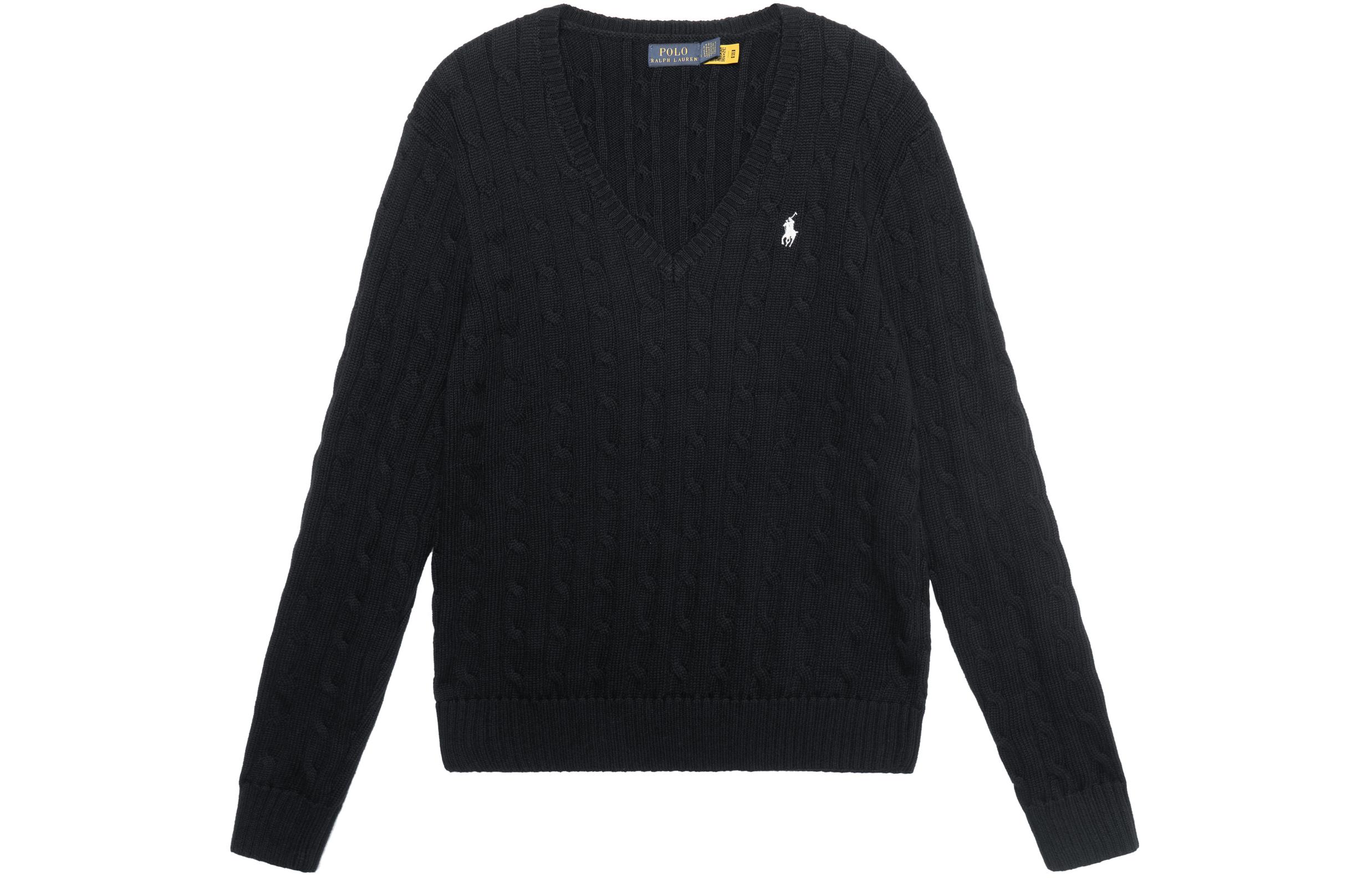 (Women) Polo Ralph Lauren SS22  Black V-Neck Cable Knit Pullover Sweater. WMPOSWEN6810096-B10 圖 2