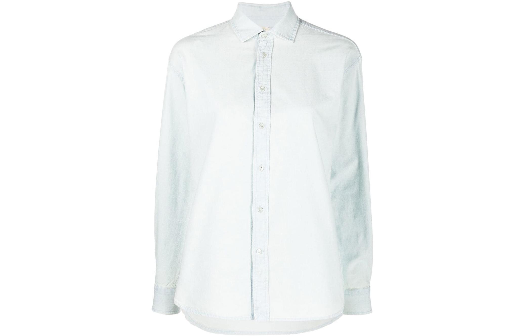 (Women) Polo Ralph Lauren SS22  Blue Long Sleeve Shirt with Back Logo. 211863971-001