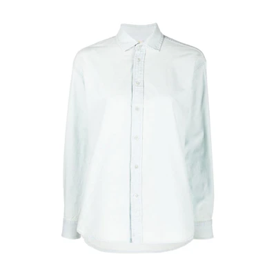 (Women) Polo Ralph Lauren SS22 Blue Long Sleeve Shirt with Back Logo. 211863971-001