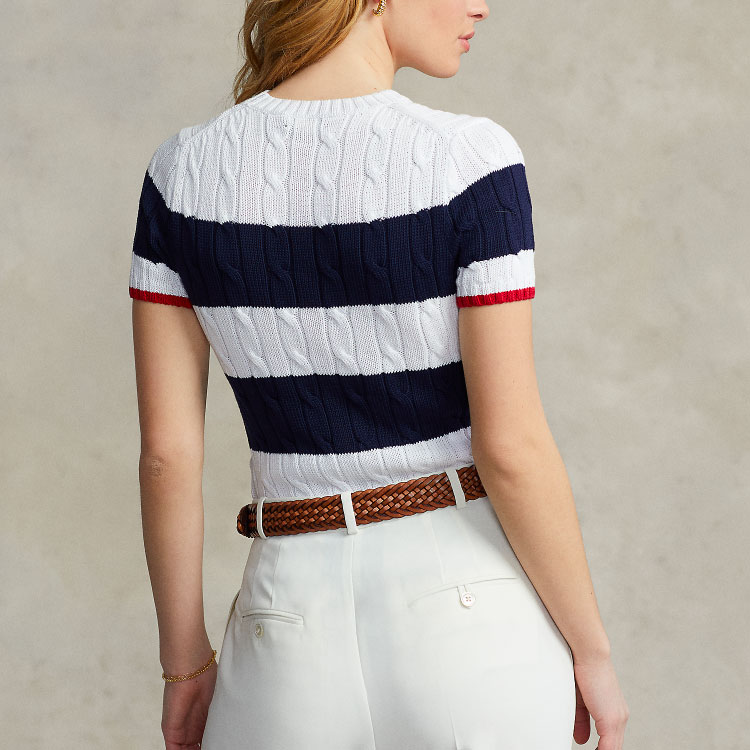 (Women) Polo Ralph Lauren SS22  Multicolor Striped Cable Knit Short Sleeve Sweater. WMPOSWENC020391 圖 5